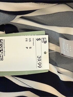 H&M NWT, Striped Black and White Blouse - Size S